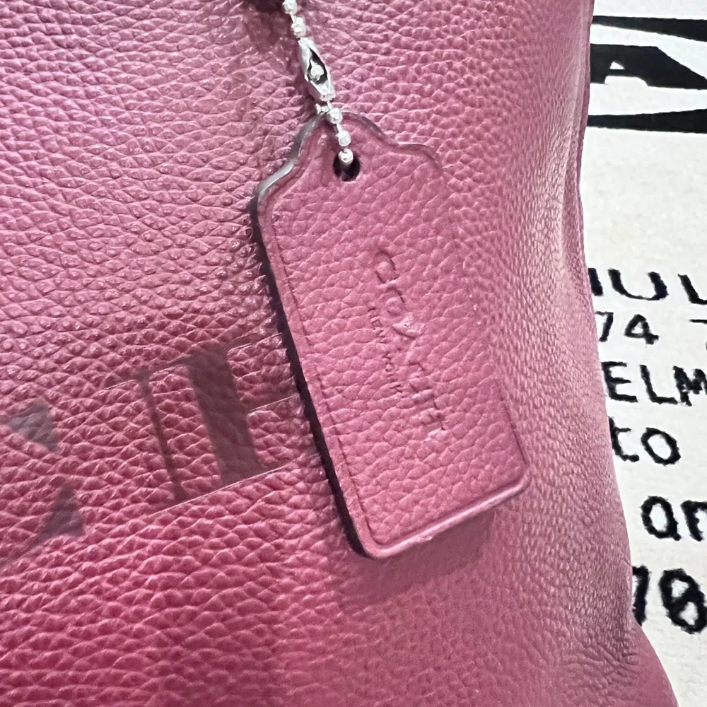 Coach Pebble Leather Cameron Large Tote Shoulder Bag in Burgundy / Wine - Picture 7 of 13